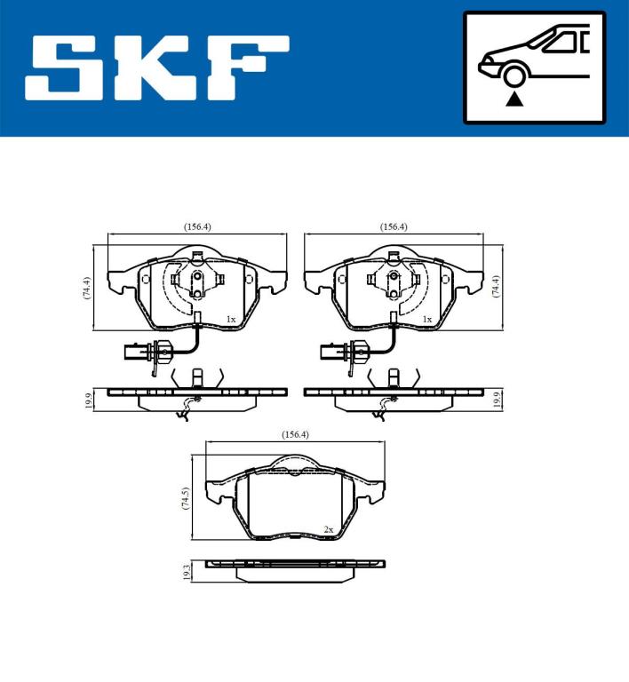 Jogo de 4 pastilhas de travão SKF ref. VKBP 80749 E